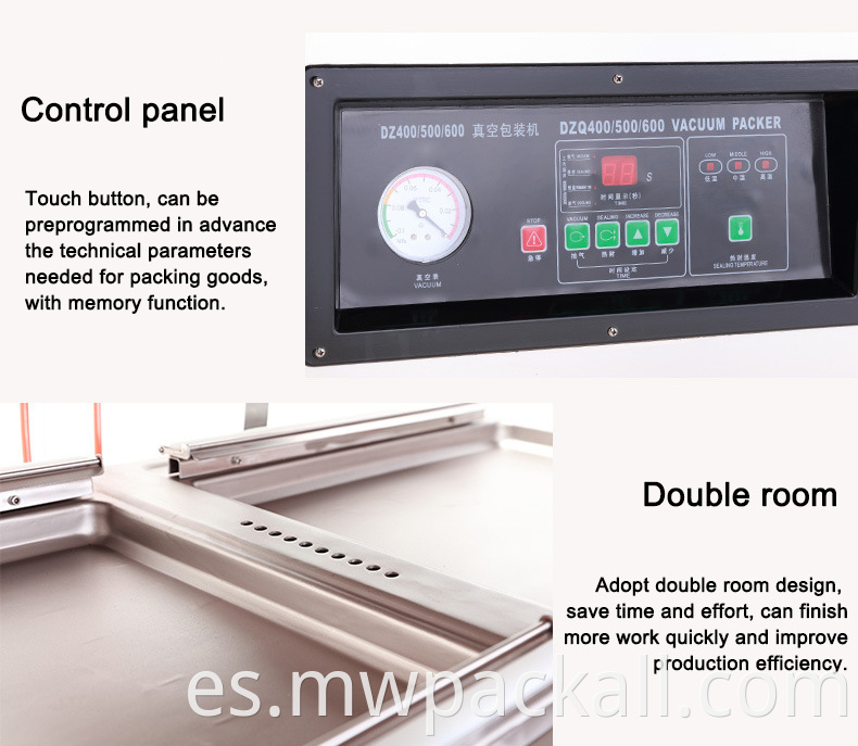 Máquina de sellador de vacío de doble cámara, empaque de sellador de vacío de doble cámara industrial que explota aire